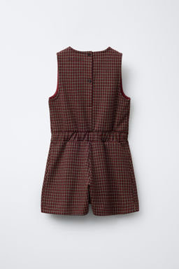 CHECK SHORT JUMPSUIT WITH BOW - Zara фото 2
