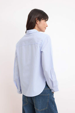Mavi Cizgili Vatka Detayl? Gomlek TWOSS26GO00125