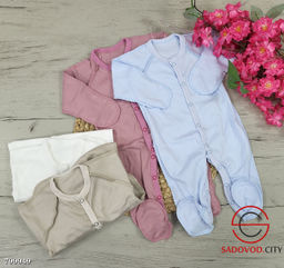 Хлопковые комбинезоны для новорожденных 4 шт
