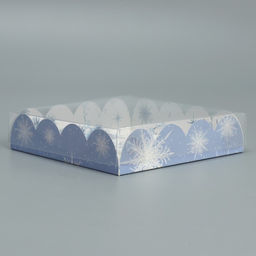 Цена за 5 шт. Коробка для кондитерских изделий с пластиковой крышкой «С Новым годом!», 13×13×3 см