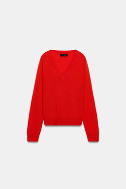 WOOL BLEND V-NECK JUMPER - Zara фото 14