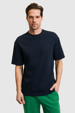 Erkek Comfort Fit Bisiklet Yaka Lacivert Ti__rt