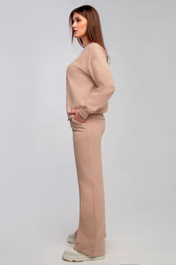 Арт. 2529  Костюм с брюками женский 44-50 (4 шт) Цвет:верх-бежевый,низ-бежевый