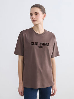Saint-Tropez Bask?l? Oversize Kad?n Ti??rt