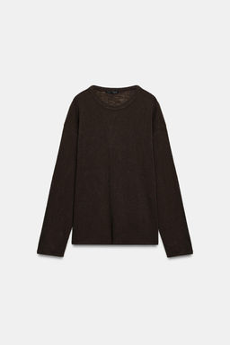 CAMISETA R?STICA MANGA LARGA / Marr?n oscuro - Zara фото 7