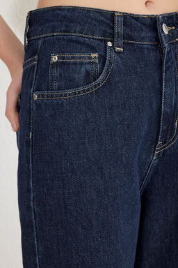 TRENDYOLMILLA Koyu Mavi Normal Bel Wide Leg Jeans TWOSS25JE00053 фото 4