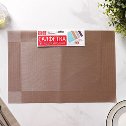 Набор салфеток сервировочных на стол Доляна Шахматы, 4530 см, 4 шт, цвет светло-коричневый  фото 7