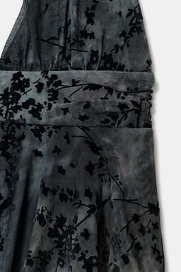 TOP HALTER TUL FLOCADO / Marino oscuro - Zara фото 8