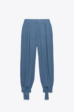 BEADED TROUSERS WITH TIED HEMS - Zara фото 6