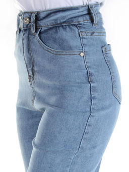 3011 BLUE Джинсы-трубы женские - Фабричный китай фото 4