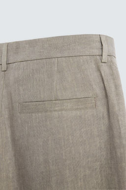 100% WASHED LINEN SUIT TROUSERS - Zara фото 10