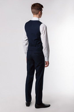 Жилет для мальчика, прилегающий (синий) - Бостон фото 2