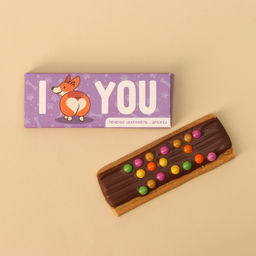 Печенье с карамелью и драже I love you, 33 г.