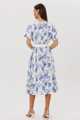 Платье Lars Style 1074/2 молочно-голубой принт