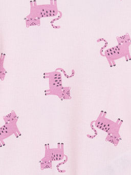 Bisiklet Yaka Desenli K?z Bebek Pijama ?st