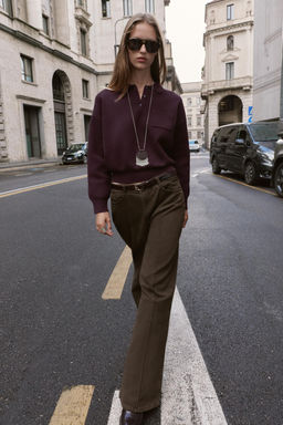 POLO NECK SWEATER WITH POCKET