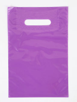 Цена за 50 шт. Пакет полиэтиленовый с вырубной ручкой, фиолетовый 20×30 см, 50 мкм