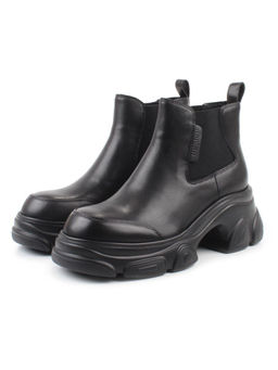 01-H23B-40A BLACK Ботинки демисезонные женские (натуральная кожа, байка)