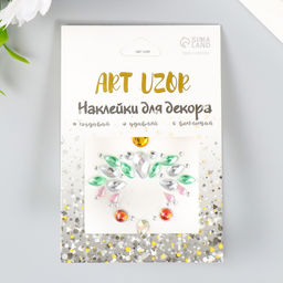 Наклейка пластик стразы Украшение. Тиара МИКС 5,6х6,2 см - Арт узор фото 2
