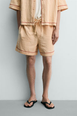 SHORTS RELAXED FIT JACQUARD BORDADOS / Arena - Zara фото 2