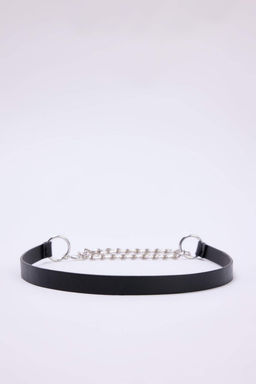 Siyah Zincir Detayl? Kad?n Kemer TWOAW26KE00025