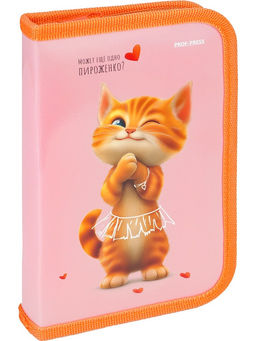 Пенал 1 отд. 190*115мм, с откидной планкой Prof-Press "Кошка - балерина" (ПН-8043) ламинация