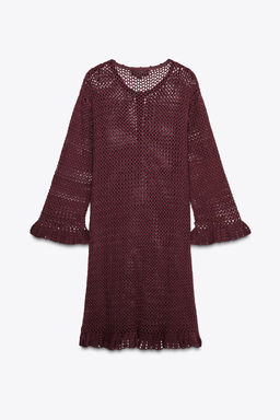 CROCHET KNIT MINI DRESS - Zara фото 9