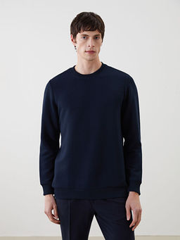 Bisiklet Yaka Uzun Kollu Erkek Sweatshirt