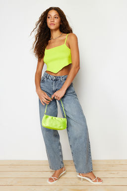 Sar? Crop Arkas? Baglama Detayl? Triko Bluz TWOSS24BZ00143 - Trendyolmilla фото 4