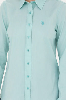 Женская мятная базовая рубашка с длинным рукавом Неожиданная скидка в корзине - U.s. polo assn фото 6