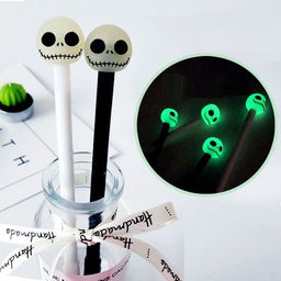 Ручка Череп, светится в темноте. Черная гел паста 9046381