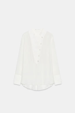 CAMISA FLUIDA PECHERA ZW COLLECTION / Crudo - Zara фото 6