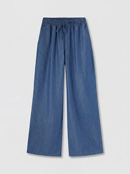 Beli Lastikli Wideleg Kad?n Jean Pantolon