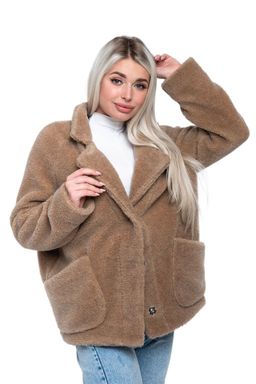 Пальто стильное из верблюжьей шерсти SHORT BARREL, цвет Camel, цвет КОРИЧНЕВЫЙ