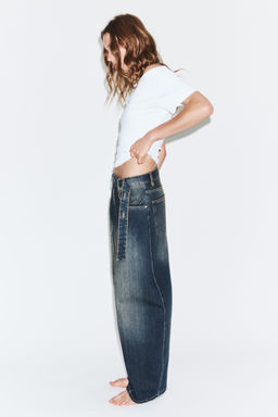 TRF OVERSIZE MID-WAIST JEANS - Zara фото 12