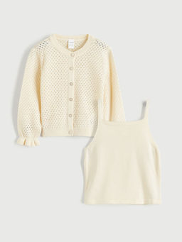 K?z ?ocuk Ajurlu Triko Atlet ve H?rka