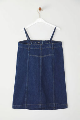 Limited Edition Koyu Mavi Cut-Out Detayl? Metal Tokal? Ince Ask?l? Mini Denim Elbise TWOSS25EL00506 - Trendyolmilla фото 5