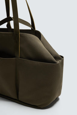 TOTE BAG WITH LEATHER DETAILS AARON LEVINE X ZARA фото 5