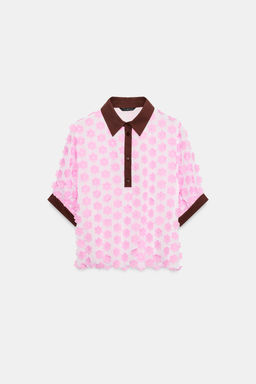 BLUSA ESTRUCTURA FLORES / Rosa - Zara фото 5