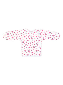 Кофточкараспашонка белая рисунок малиновые куклы