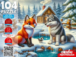 Puzzle 104 элемента "Оживи мультфильм. Лисичка - сестричка" (П104-3538)
