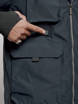 Куртка - жилетка трансформер с подогревом 2 в 1 мужская зимняя темно-синего цвета 6668TS - Mtforce фото 14