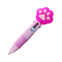 Ручка шариковая автоматическая 4-х цветная, мини "Лапка", МИКС