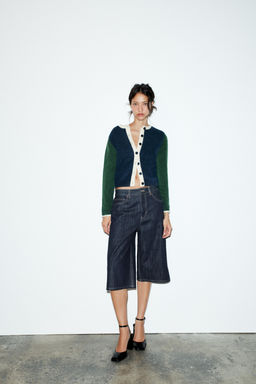 COLOUR BLOCK KNIT CARDIGAN