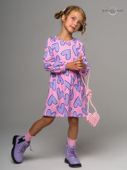 Платье Моана сиреневые сердца