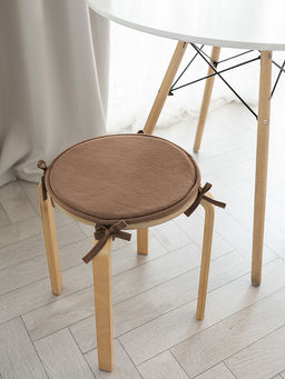 Подушка на стул D35 бежевый флис