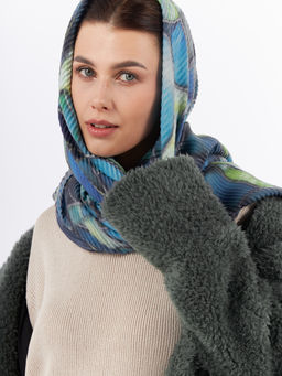 Большой, мягкий, тонкий и очень нежный двусторонний палантин с рисунком - Tantino фото 9