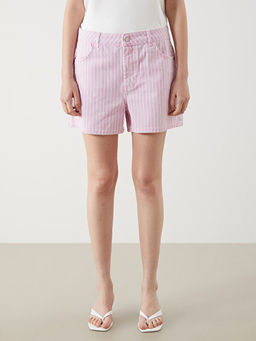 Шорты джинсовые женские Standard Fit в полоску