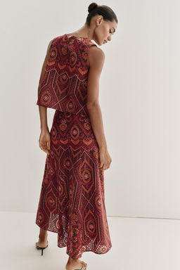 FALDA MIDI BORDADOS PERFORADOS / Multicolor - Zara фото 6