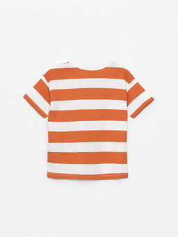 Bisiklet Yaka ?izgili Erkek Bebek Ti??rt